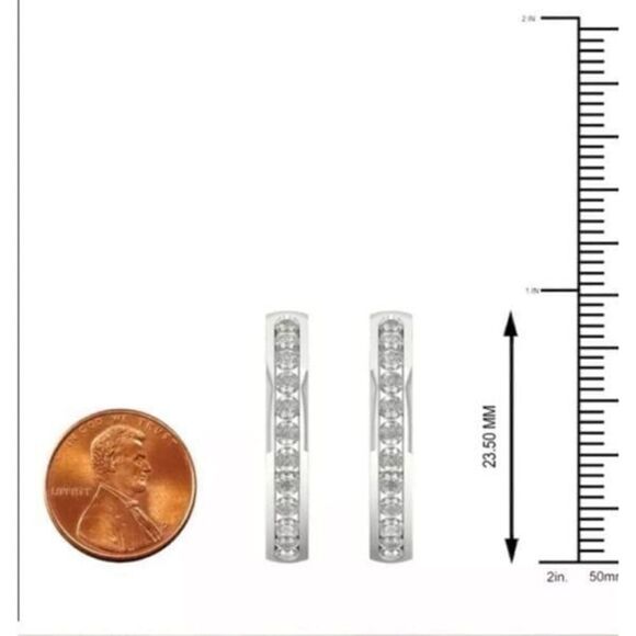 The Dramatic Hoop in cubic zirconia in 925 - Picture 7 of 10